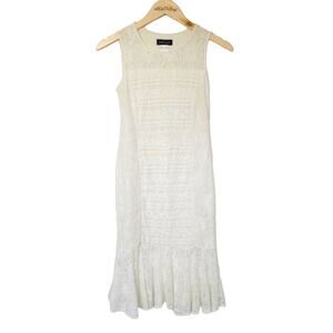 Venus Womens Ivory Bohemian All Over Lace Sleeveless Bodycon Dress Size X-Small